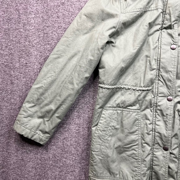 Gap Parka Womens Medium Olive Green Sherpa Faux Fur Hooded Jacket 704423-01 - Picture 6 of 16